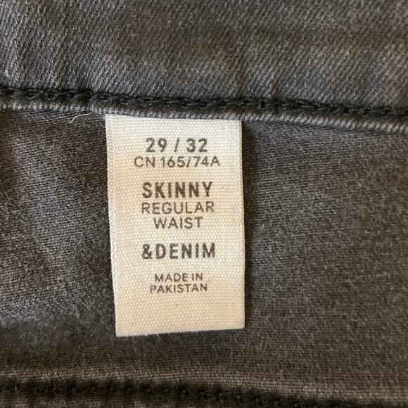 &Denim by H&M Black Skinny Regular Waist Mid Rise Stretch Ankle Denim Jeans 28 - Picture 5 of 6